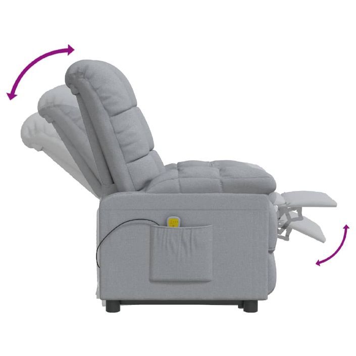 Fauteuil de massage Gris clair Tissu - Photo n°7