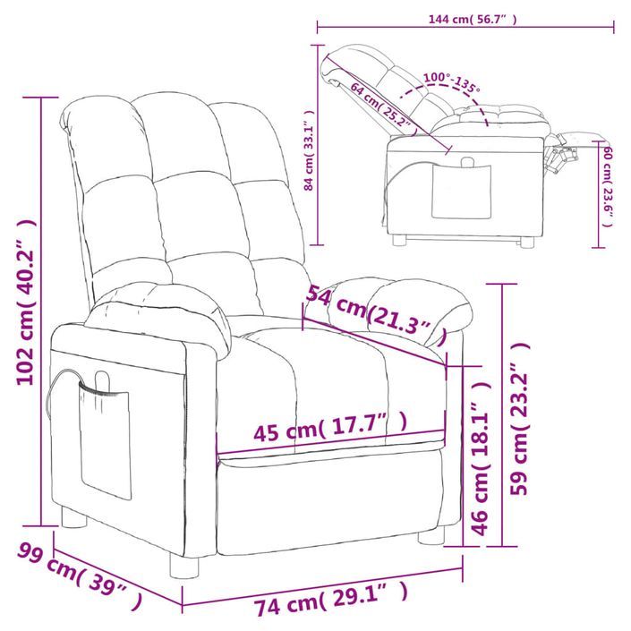 Fauteuil de massage Gris clair Tissu - Photo n°11