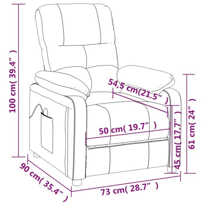 Fauteuil de massage Gris clair Tissu - Photo n°11