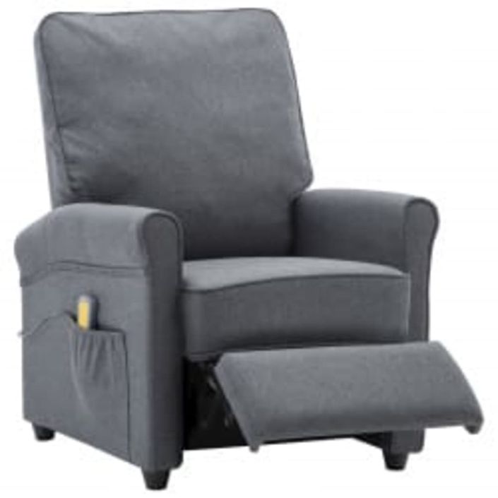 Fauteuil de massage Gris foncé Tissu - Photo n°8