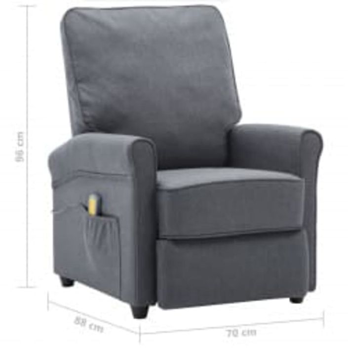 Fauteuil de massage Gris foncé Tissu - Photo n°9