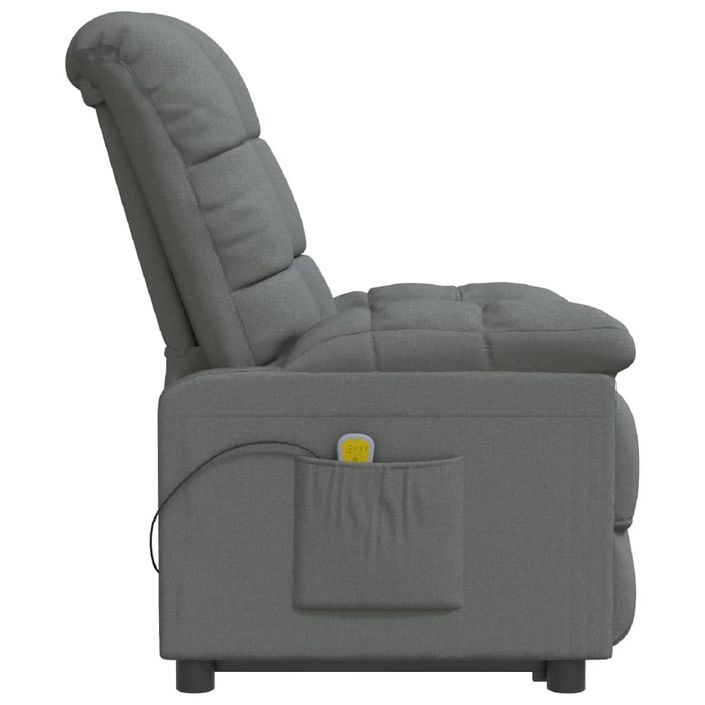 Fauteuil de massage Gris foncé Tissu - Photo n°4