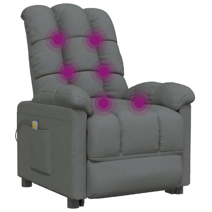 Fauteuil de massage Gris foncé Tissu - Photo n°6