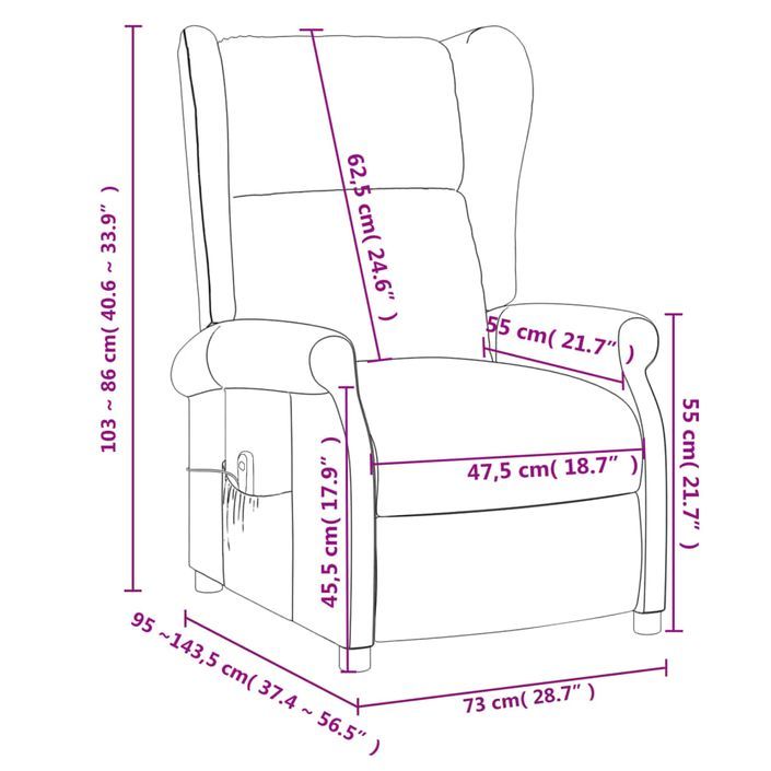 Fauteuil de massage Gris foncé Tissu - Photo n°9