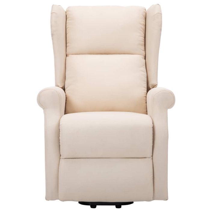 Fauteuil de massage inclinable Crème Tissu 11 - Photo n°4