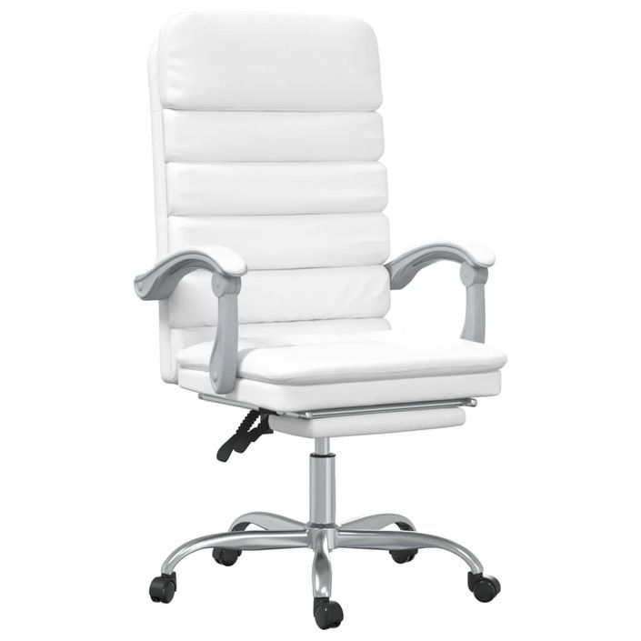 Fauteuil de massage inclinable de bureau Blanc Similicuir - Photo n°1