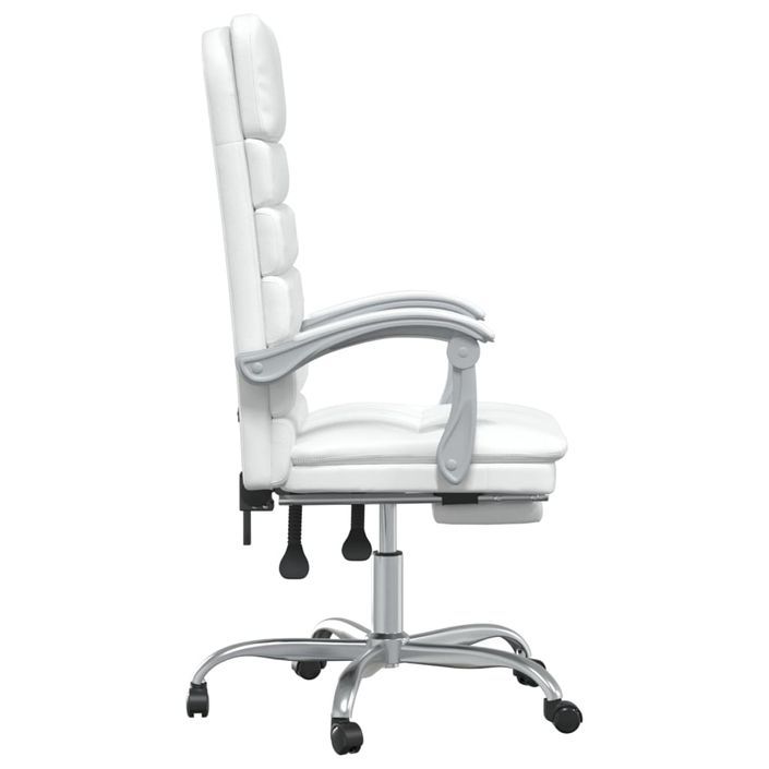 Fauteuil de massage inclinable de bureau Blanc Similicuir - Photo n°4