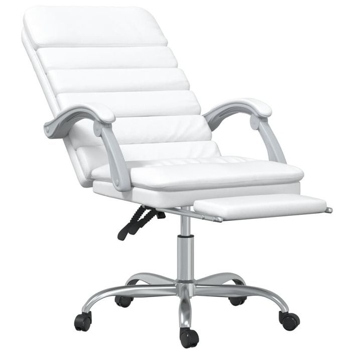 Fauteuil de massage inclinable de bureau Blanc Similicuir - Photo n°6