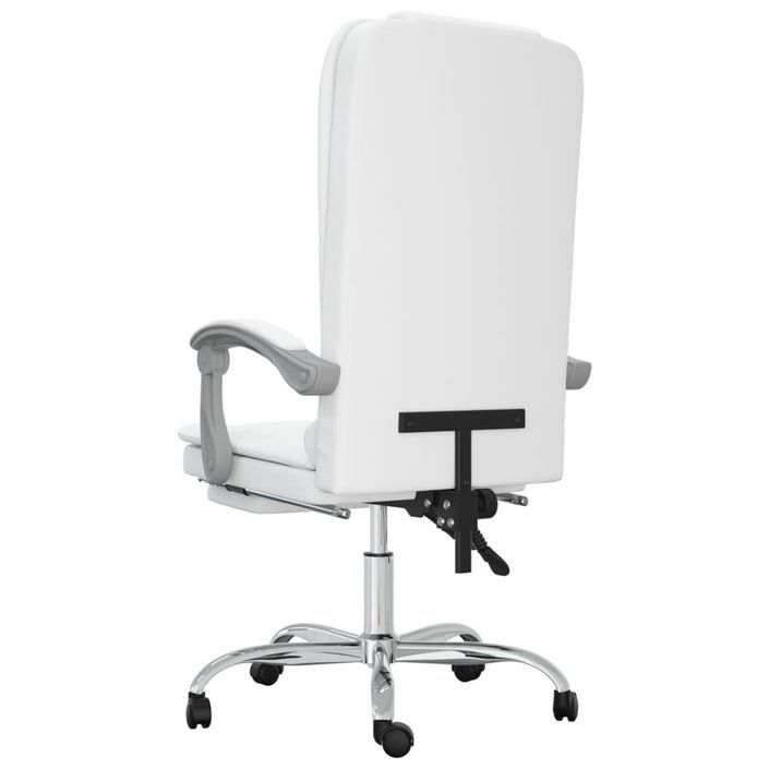 Fauteuil de massage inclinable de bureau Blanc Similicuir - Photo n°5