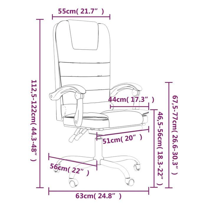 Fauteuil de massage inclinable de bureau Blanc Similicuir - Photo n°12