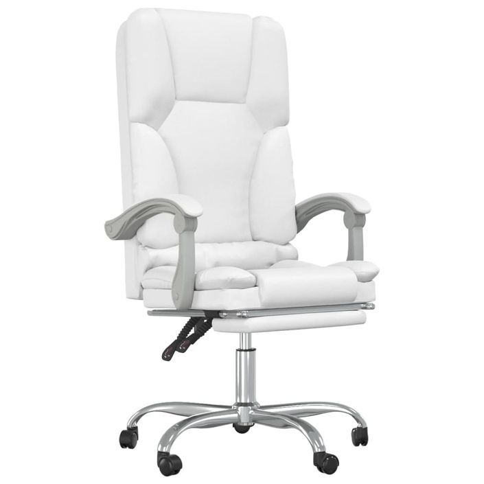 Fauteuil de massage inclinable de bureau Blanc Similicuir - Photo n°2