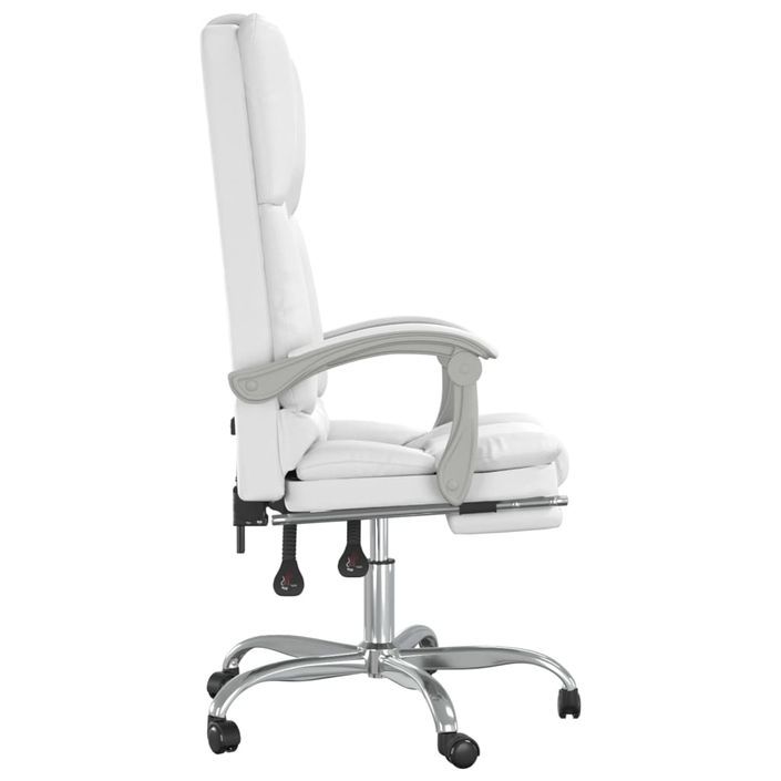 Fauteuil de massage inclinable de bureau Blanc Similicuir - Photo n°4