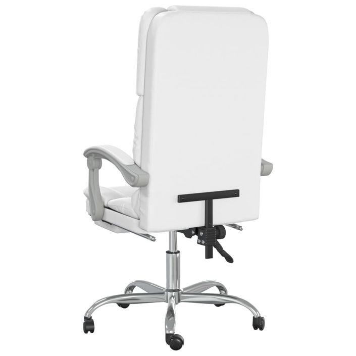 Fauteuil de massage inclinable de bureau Blanc Similicuir - Photo n°5