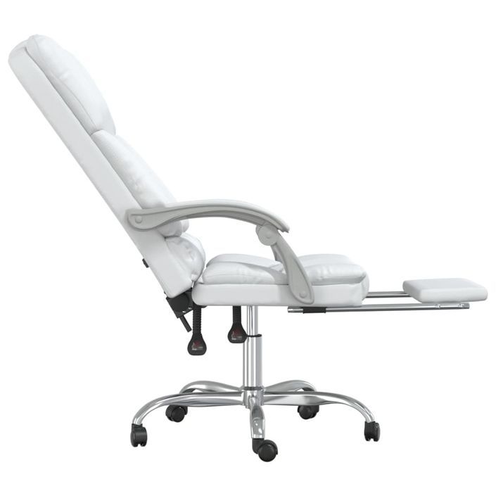 Fauteuil de massage inclinable de bureau Blanc Similicuir - Photo n°7