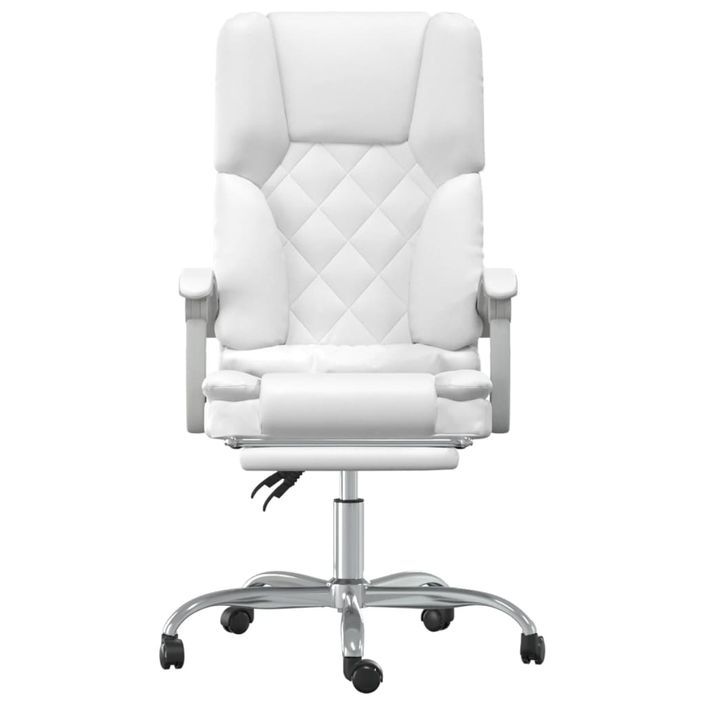 Fauteuil de massage inclinable de bureau Blanc Similicuir - Photo n°3