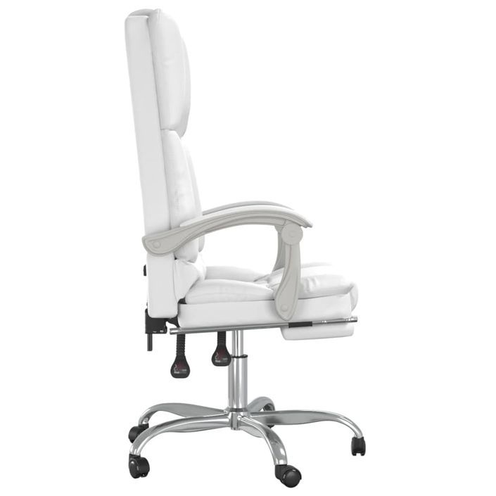 Fauteuil de massage inclinable de bureau Blanc Similicuir - Photo n°4