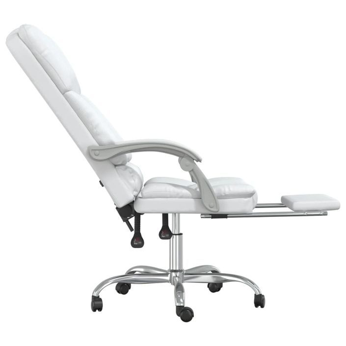 Fauteuil de massage inclinable de bureau Blanc Similicuir - Photo n°7