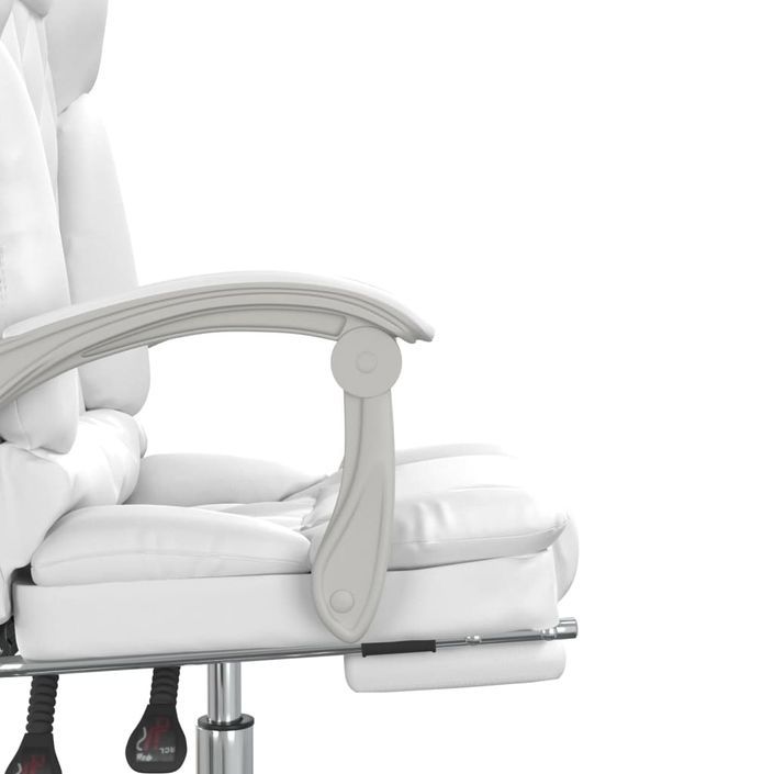 Fauteuil de massage inclinable de bureau Blanc Similicuir - Photo n°10