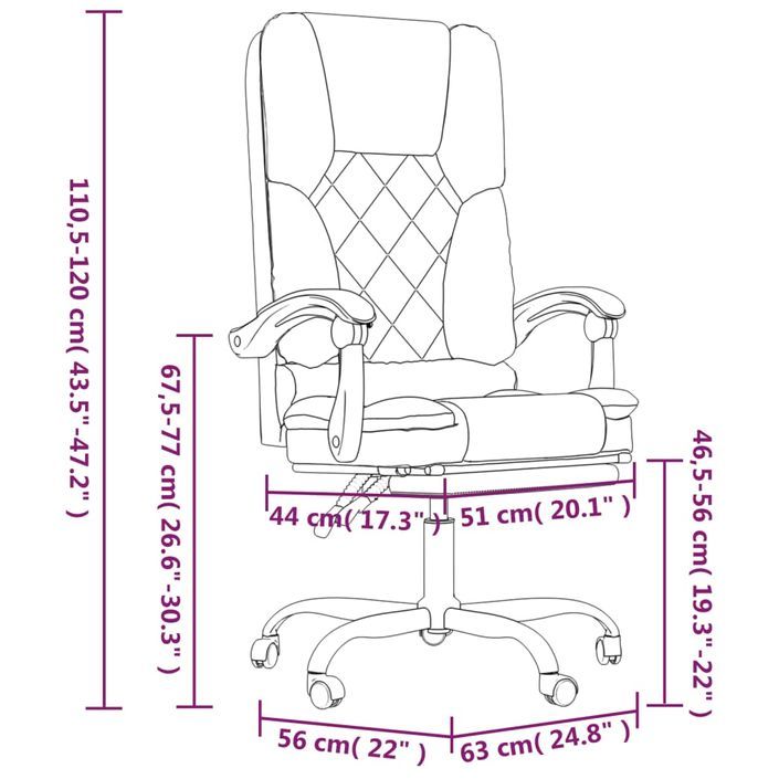 Fauteuil de massage inclinable de bureau Blanc Similicuir - Photo n°12