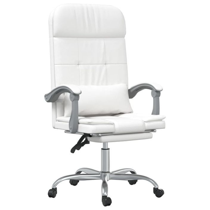 Fauteuil de massage inclinable de bureau Blanc Similicuir - Photo n°1