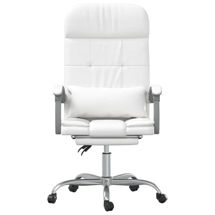 Fauteuil de massage inclinable de bureau Blanc Similicuir - Photo n°3