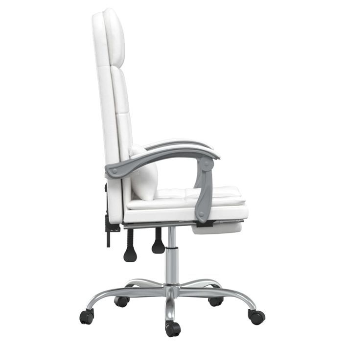 Fauteuil de massage inclinable de bureau Blanc Similicuir - Photo n°4