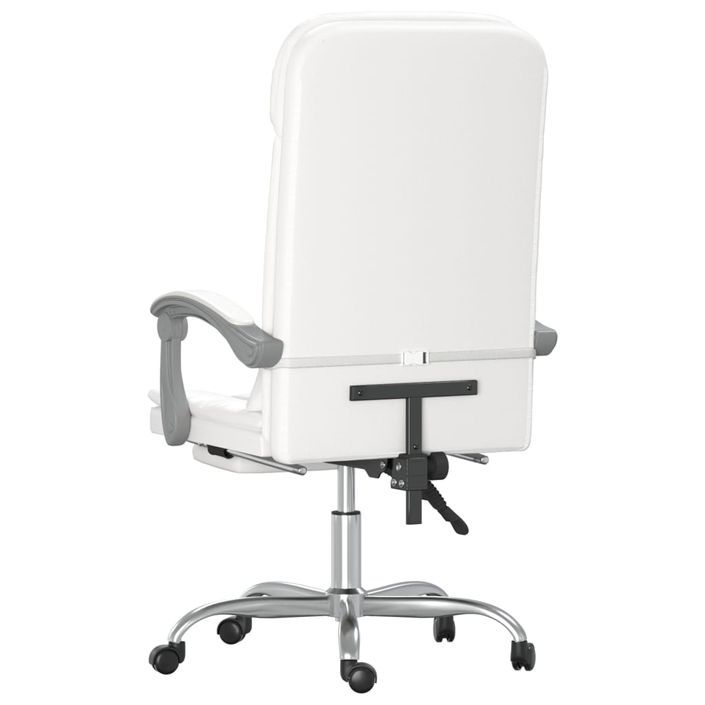 Fauteuil de massage inclinable de bureau Blanc Similicuir - Photo n°5