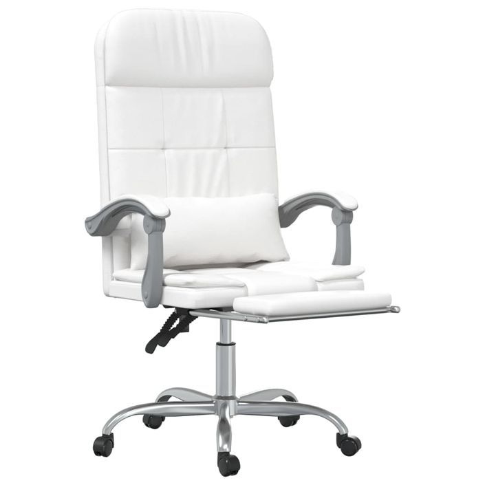 Fauteuil de massage inclinable de bureau Blanc Similicuir - Photo n°6