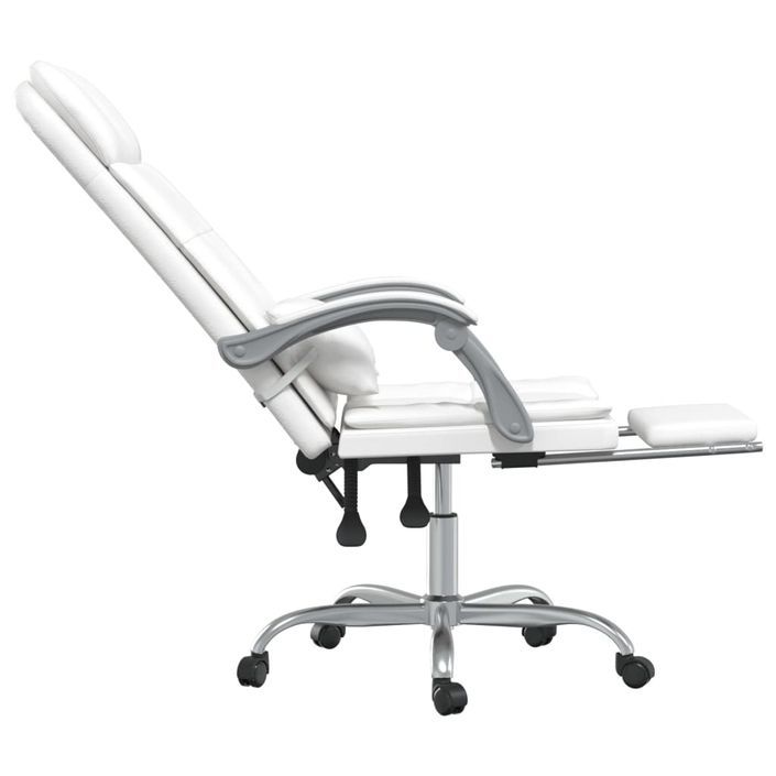 Fauteuil de massage inclinable de bureau Blanc Similicuir - Photo n°8