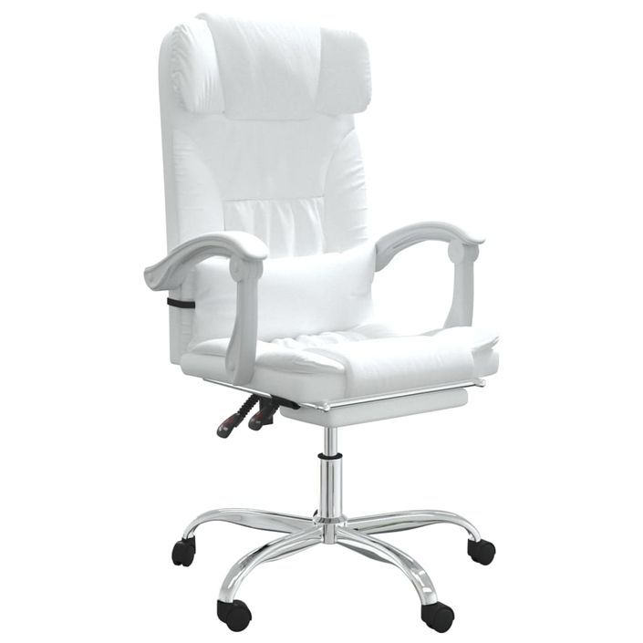 Fauteuil de massage inclinable de bureau Blanc Similicuir - Photo n°2