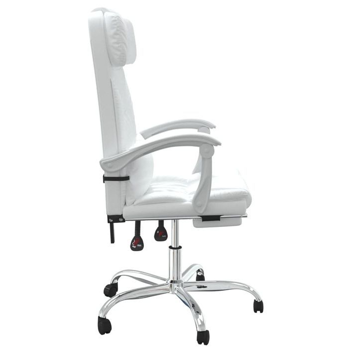 Fauteuil de massage inclinable de bureau Blanc Similicuir - Photo n°4