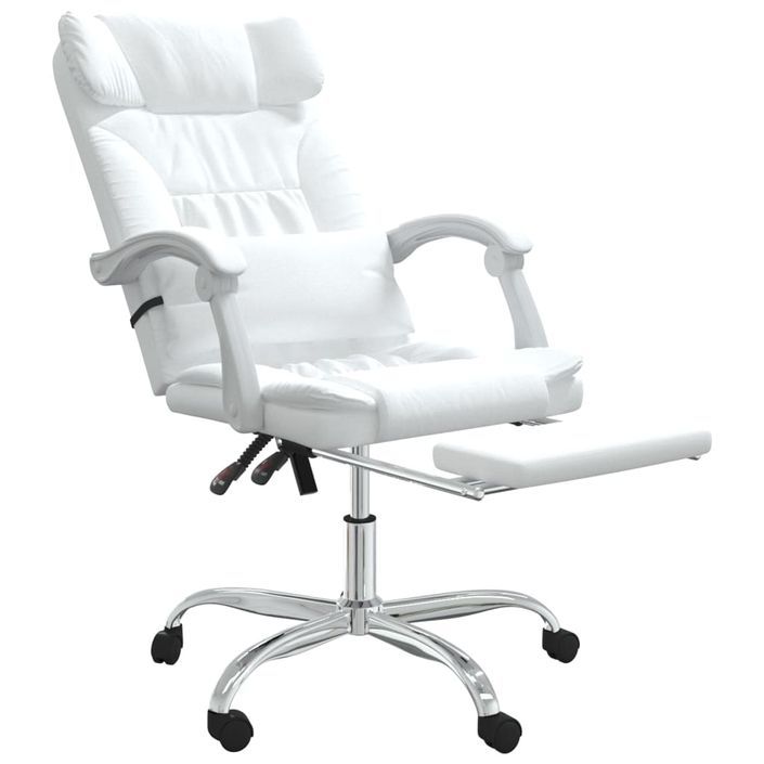 Fauteuil de massage inclinable de bureau Blanc Similicuir - Photo n°6