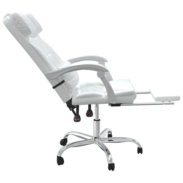 Fauteuil de massage inclinable de bureau Blanc Similicuir - Photo n°7