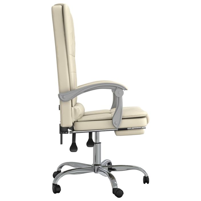 Fauteuil de massage inclinable de bureau Crème Similicuir - Photo n°4