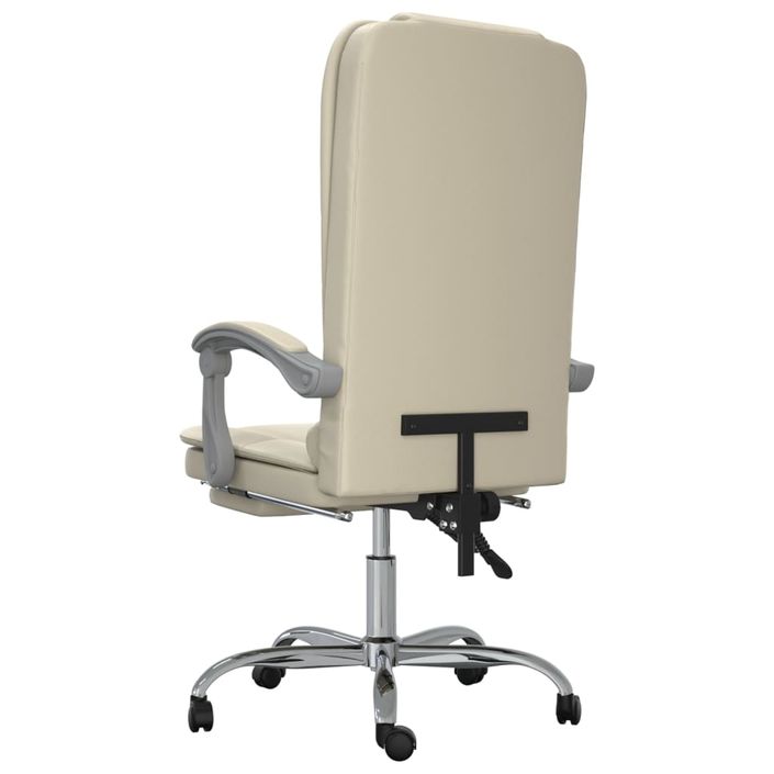 Fauteuil de massage inclinable de bureau Crème Similicuir - Photo n°5