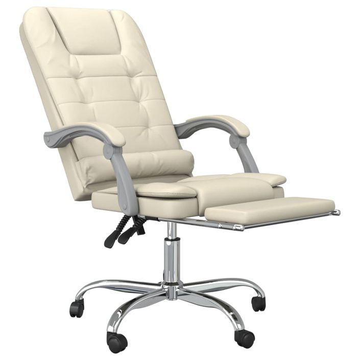 Fauteuil de massage inclinable de bureau Crème Similicuir - Photo n°6