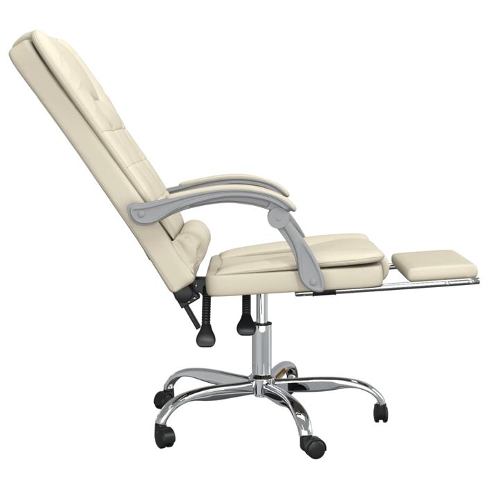 Fauteuil de massage inclinable de bureau Crème Similicuir - Photo n°7