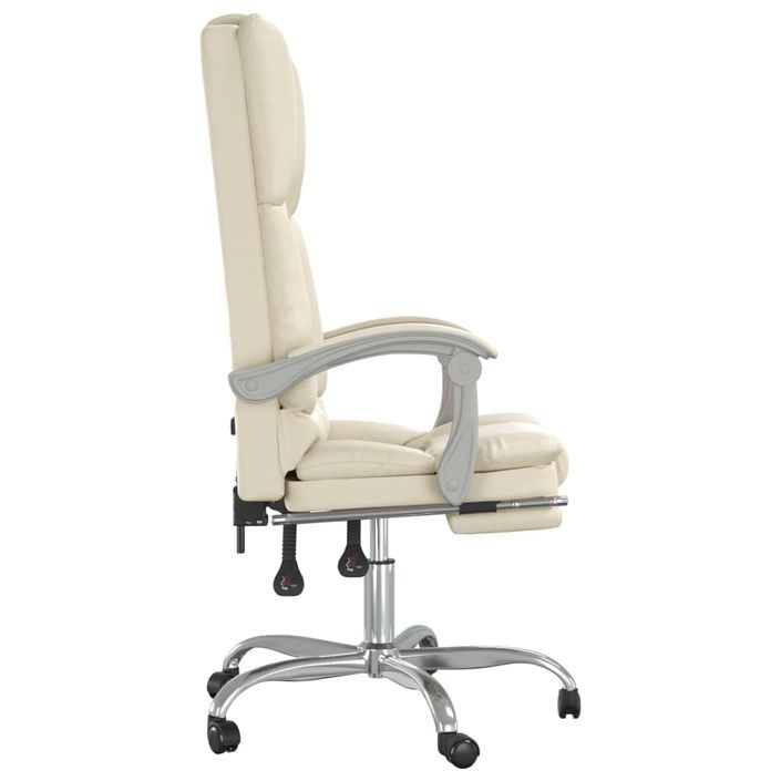 Fauteuil de massage inclinable de bureau Crème Similicuir - Photo n°4