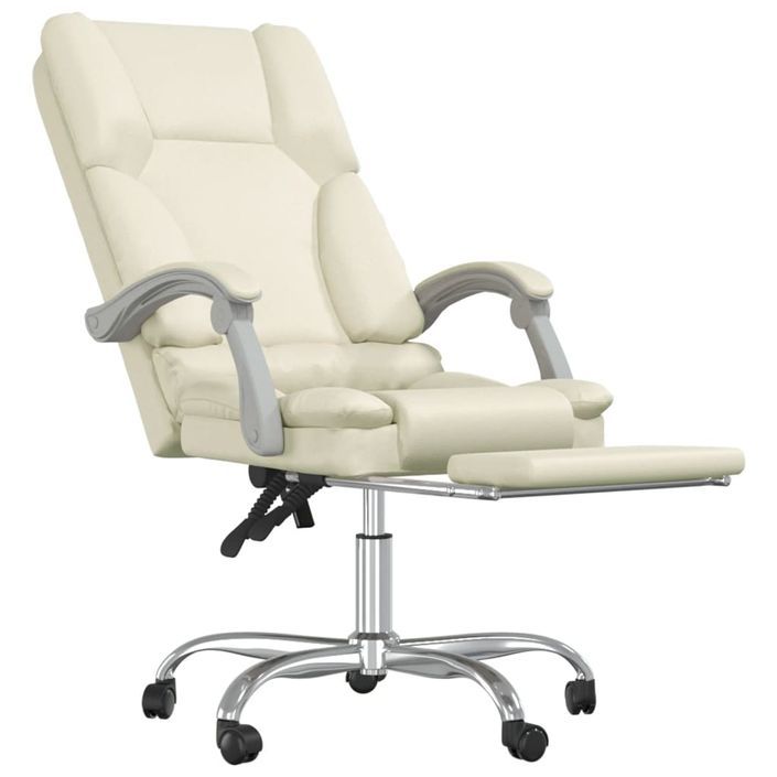 Fauteuil de massage inclinable de bureau Crème Similicuir - Photo n°6