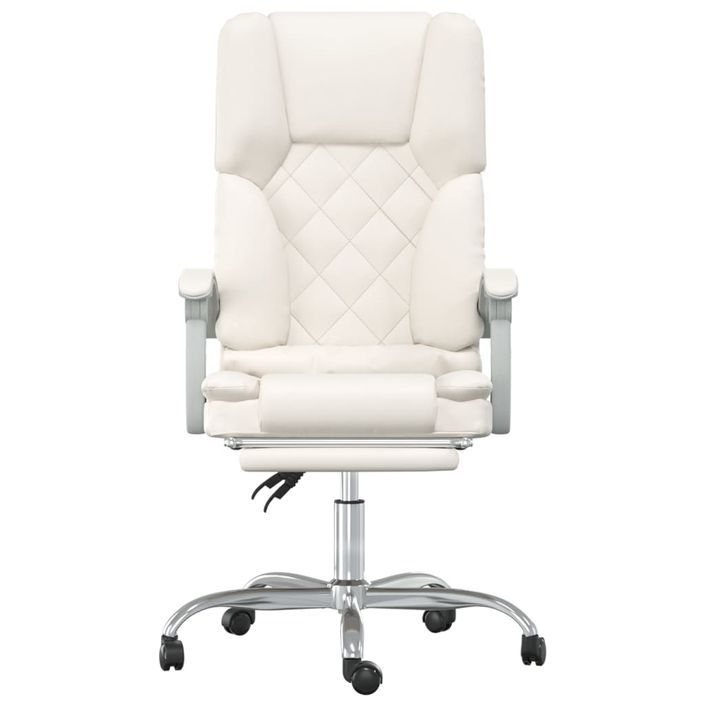 Fauteuil de massage inclinable de bureau Crème Similicuir - Photo n°3