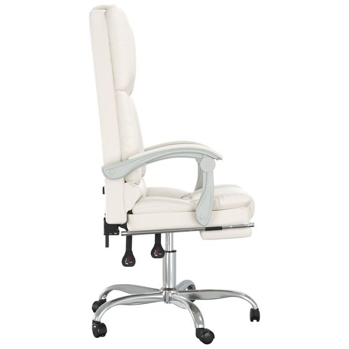 Fauteuil de massage inclinable de bureau Crème Similicuir - Photo n°4