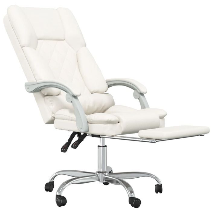 Fauteuil de massage inclinable de bureau Crème Similicuir - Photo n°6