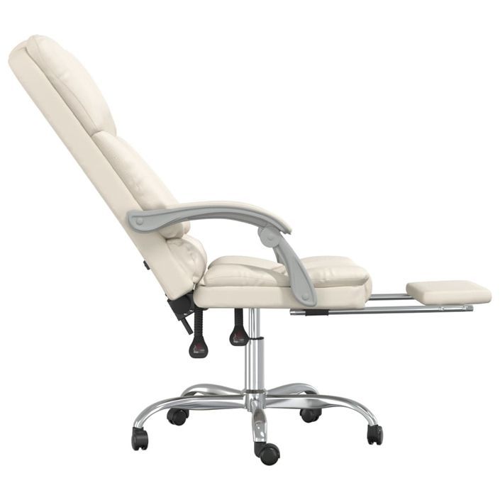 Fauteuil de massage inclinable de bureau Crème Similicuir - Photo n°7