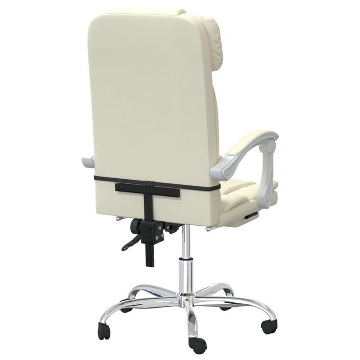 Fauteuil de massage inclinable de bureau Crème Similicuir - Photo n°5