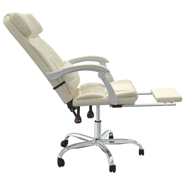 Fauteuil de massage inclinable de bureau Crème Similicuir - Photo n°7