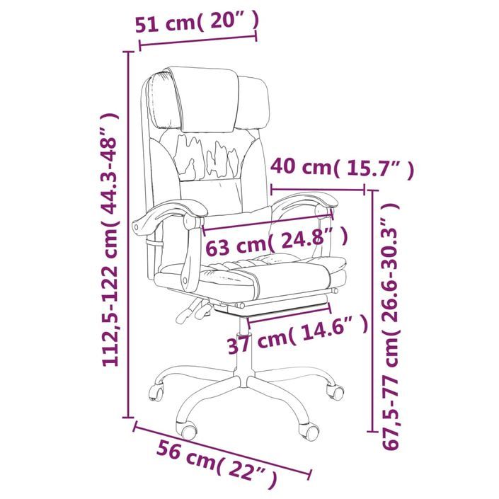 Fauteuil de massage inclinable de bureau Crème Similicuir - Photo n°12