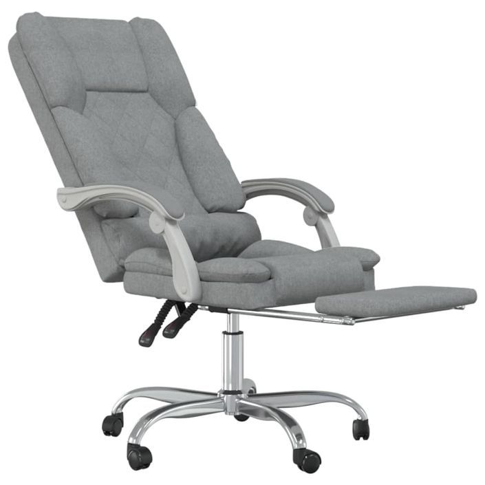 Fauteuil de massage inclinable de bureau Gris clair Tissu - Photo n°6