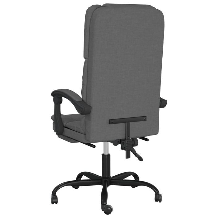 Fauteuil de massage inclinable de bureau Gris foncé Tissu - Photo n°5