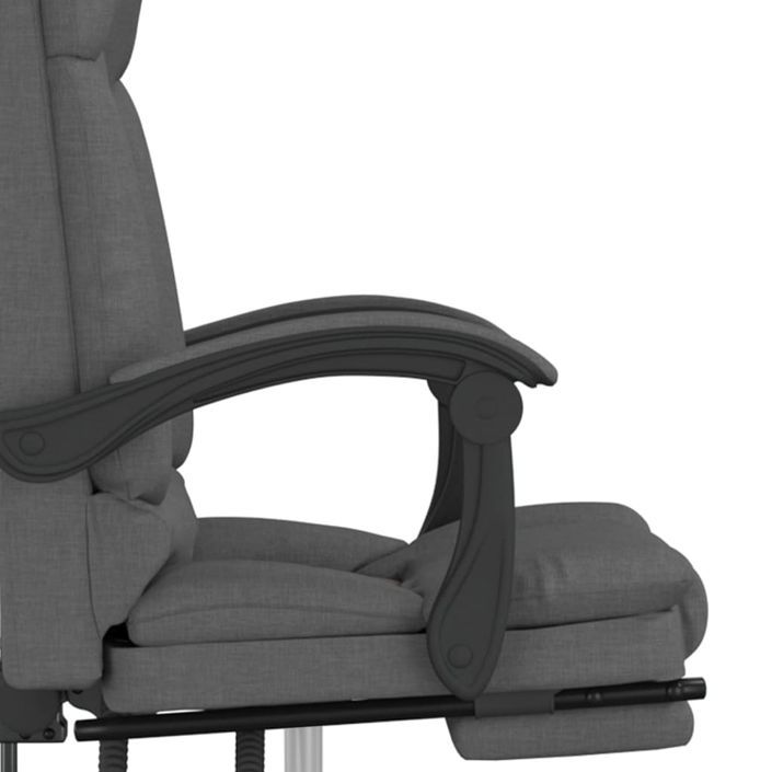 Fauteuil de massage inclinable de bureau Gris foncé Tissu - Photo n°10