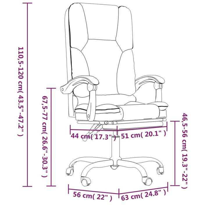 Fauteuil de massage inclinable de bureau Gris foncé Tissu - Photo n°12